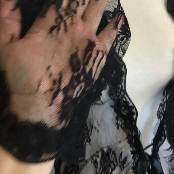 2/$20 Black Lace Sheer Long Robe. NWOT - Picture 4 of 9